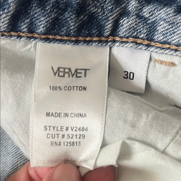 Vervet Women's Straight Leg Jeans - Distressed Blue - Picture 3 of 6